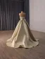 High End Gelb Handgefertigt Perlenstickerei Strass Pailletten Satin Ballkleider 2026 Meerjungfrau One-Shoulder Ärmellos Sweep / Pinsel Zug Festliche Kleider
