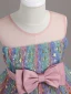Bling Bling Blushing Pink Star Sequins Birthday Short Flower Girl Dresses 2024 Ball Gown Scoop Neck Sleeveless Bow Sash