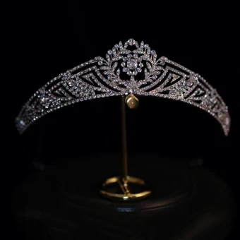 Vintage Enkel Sølv Rhinestone Har Tilbehor Bryllup Tiara 2022 Zirkon Legering