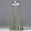 Sparkly Sexy Sage Green Beading Pearl Sequins Prom Dresses 2026 A-Line / Princess High Neck Sleeveless Backless Floor-Length / Long Formal Dresses