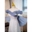Schöne Himmelblau Perlenstickerei Pailletten Abendkleider 2023 A Linie Off Shoulder Ärmellos Rückenfreies Schleife Lange Abend Festliche Kleider