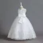 Elegant Burgundy Birthday Lace Flower Flower Girl Dresses 2023 A-Line / Princess Scoop Neck Sleeveless Bow Sash Floor-Length / Long Flower Girl Dresses