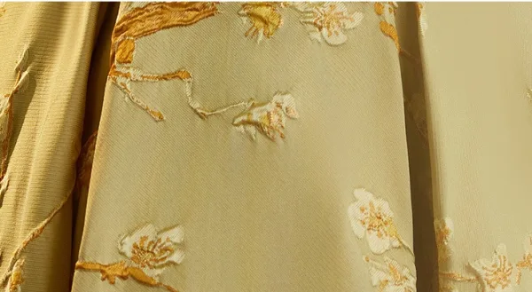 Elegant Yellow Printing Prom Dresses 2025 A-Line / Princess V-Neck Short Sleeve Backless Floor-Length / Long Prom Formal Dresses