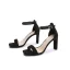 Sexy Schlicht Schwarz Abend Sommer Sandalen Damen 2022 7 cm Stilettos Knöchelriemen Peeptoes Sandaletten Hochhackige
