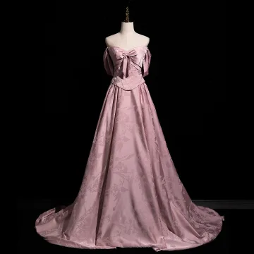 Vintage Blozen Roze Strik Galajurken 2026 A Lijn Strapless Mouwloos Ruglooze Sweep Trein Gala Gelegenheid Jurken