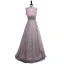 Bling Bling Blushing Pink Pearl Sequins Appliques Prom Dresses 2024 A-Line / Princess Spaghetti Straps Sleeveless Backless Floor-Length / Long Prom Formal Dresses