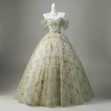 Elegante Saliegroen Pailletten Bloem Galajurken 2026 Baljurk Uit De Schouder Mouwloos Ruglooze Lange Gala Gelegenheid Jurken