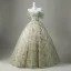 Elegant Sage Green Sequins Flower Prom Dresses 2026 Ball Gown Off-The-Shoulder Sleeveless Backless Floor-Length / Long Prom Formal Dresses