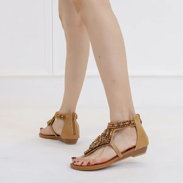 Römisch Schwarz Sommer Strand Strass Sandalen Damen 2022 Knöchelriemen Flache Peeptoes Sandaletten