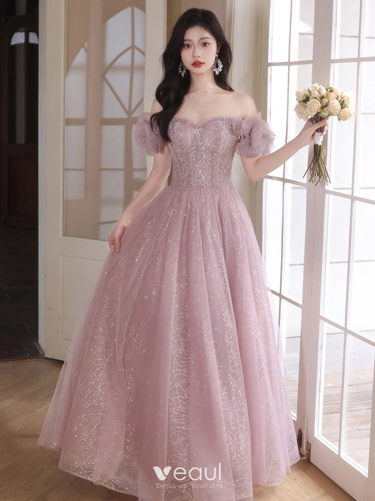 pink bling bridesmaid dresses Sadie Spaghetti Strap Fitted Bridesmaid Dress
