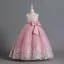 Elegant Burgundy Birthday Lace Flower Flower Girl Dresses 2023 A-Line / Princess Scoop Neck Sleeveless Bow Sash Floor-Length / Long Flower Girl Dresses