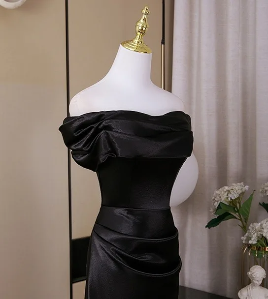 Sexy Black Evening Dresses 2025 Trumpet / Mermaid Strapless Sleeveless Backless Floor-Length / Long Evening Party Formal Dresses