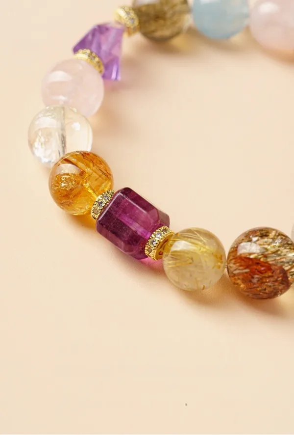 Haut de Gamme Mode Multi-Couleurs Fait main Cristal Naturel Cristal Fantôme Vert Amethyst Bracelets 2025 Accessorize