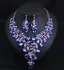 Exaggerated Fuchsia Prom Necklaces 2023 Quinceañera Metal Earrings Necklace Accessories