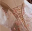 High-end Flower Fairy Blushing Pink Pearl Appliques Sequins Prom Dresses 2024 A-Line / Princess Off-The-Shoulder Short Sleeve Backless Sweep Train Prom Formal Dresses