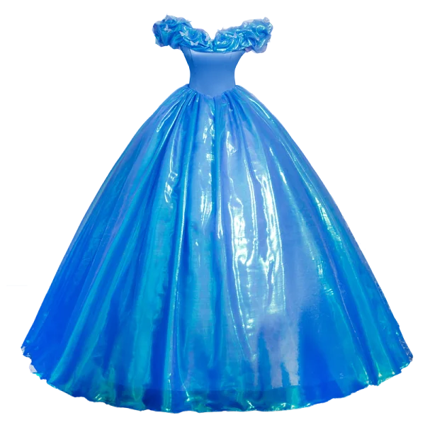 Cendrillon Chic / Belle Bleu Papillon Appliques Robe De Bal 2023 Robe Boule Volants De l'épaule Manches Courtes Dos Nu Longue Promo Robe De Ceremonie