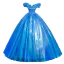 Cendrillon Chic / Belle Bleu Papillon Appliques Robe De Bal 2023 Robe Boule Volants De l'épaule Manches Courtes Dos Nu Longue Promo Robe De Ceremonie