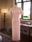 Chinese style Blushing Pink Evening Party Cheongsam 2025 Trumpet / Mermaid High Neck Short Sleeve Tea-length