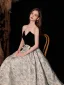 Charming Black Floral Evening Dresses 2022 A-Line / Princess Strapless Sleeveless Bow Backless Floor-Length / Long Evening Party Formal Dresses