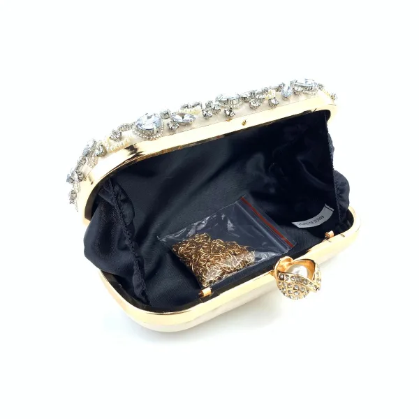 Charming Bling Bling Handmade  Rhinestone Evening Party Gold Clutch Bags 2023