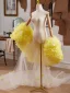 Chic / Beautiful Yellow Handmade  Appliques Prom shawl 2025