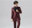 Burgundy 4-piece Long Sleeve Wedding Boys Wedding Suits 2024 Coat Pants Shirt Tie