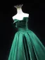 Élégant Vert Robe De Bal 2025 Robe Boule Bustier Sans Manches Dos Nu Longue Promo Robe De Ceremonie