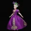 Vintage / Retro Medieval Black Flower Girl Dresses 2024 3D Lace Floral V-Neck Short Sleeve Floor-Length / Long A-Line / Princess Cosplay Prom Wedding Party Dresses