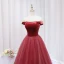 Chic / Beautiful Watermelon Beading Velvet Prom Dresses 2024 Ball Gown Off-The-Shoulder Sleeveless Backless Floor-Length / Long Prom Formal Dresses