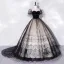 Élégant Noire Robe De Bal 2022 Robe Boule V-Cou Manches Courtes Dos Nu Longue Promo Robe De Ceremonie