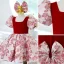 Elegant Burgundy Floral Short Flower Girl Dresses 2022 Ball Gown Square Neckline Short Sleeve Bow Flower Girl Dresses