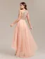 Chic / Beautiful Gold Sequins Asymmetrical Prom Dresses 2024 A-Line / Princess High Neck Sleeveless Tulle Prom Formal Dresses