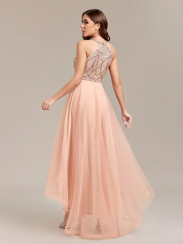 blue dress for baby girl Elegant Sweetheart Asymmetrical Strapless Tulle Prom Dresses Burgundy –  trendtydresses main image 1