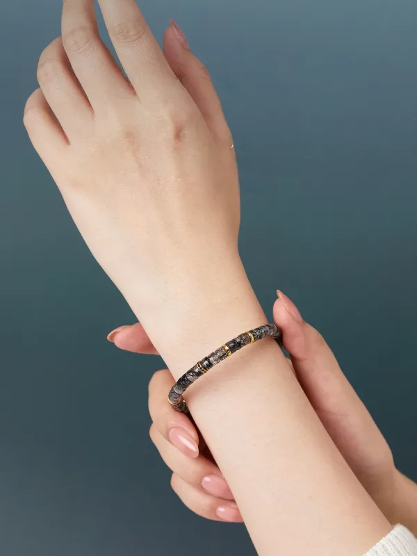 Fashion Black Handmade Natural Crystal Bracelet Accessories 2025