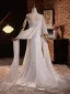Modest / Simple White Satin Prom Dresses 2024 Trumpet / Mermaid Strapless Sleeveless Backless Sweep Train Prom Formal Dresses