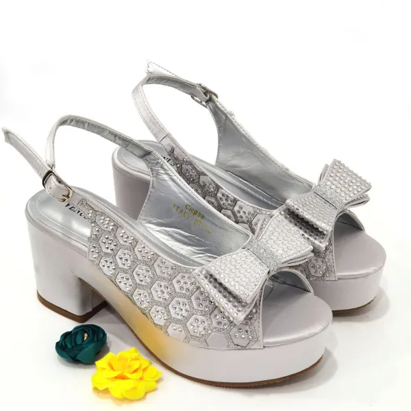 Chic / Beautiful Black Rhinestone Bow Womens Sandals Clutch Bags 2023 Evening Party 7 cm Thick Heels Open / Peep Toe Sandals High Heels Clutch Bags