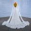 High End Weiß Perlenstickerei Pailletten Brautkleider / Hochzeitskleider 2022 A Linie Stoffgürtel V-Ausschnitt Lange Ärmel Rückenfreies Hof-Schleppe Hochzeit