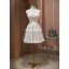 Sexy Nude Pearl Pierced Evening Party Party Dresses 2022 A-Line / Princess Spaghetti Straps Sleeveless Backless Short Party Dresses
