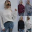 Ripped Black Knitting Women Sweaters 2021 High Neck Loose Cotton Casual Fall Winter Long Sleeve Street Wear Tops