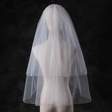 Modest Simple White Tulle Wedding Veils 2025