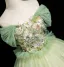 Elegant Sage Green Sequins Lace Flower Prom Dresses 2025 Ball Gown Off-The-Shoulder Short Sleeve Backless Floor-Length / Long Formal Dresses