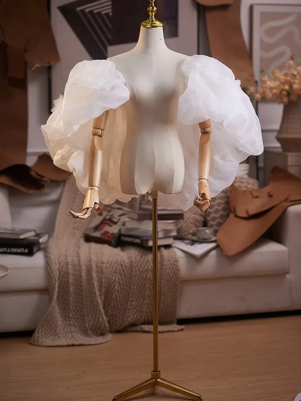 Elegant White Ruffle Wedding shawl 2025 Tulle