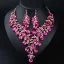 Exaggerated Fuchsia Prom Necklaces 2023 Quinceañera Metal Earrings Necklace Accessories