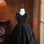 Chic / Beautiful Black Birthday Flower Girl Dresses 2024 Ball Gown V-Neck Sleeveless Backless Floor-Length / Long