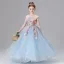 Flower Fairy Sky Blue Sequins Lace Flower Appliques Birthday Flower Girl Dresses 2025 Ball Gown Scoop Neck Sleeveless Floor-Length / Long