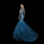 High-end Ocean Blue Handmade  Beading Sequins Pierced Evening Dresses 2023 Trumpet / Mermaid Scoop Neck Long Sleeve Court Train Evening Party Formal Dresses