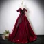 Charming Burgundy Prom Dresses 2025 Ball Gown Strapless Sleeveless Floor-Length / Long Backless Formal Dresses