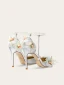 Charmant Argenté En Dentelle Fleur Appliques Chaussure De Mariée 2023 Cuir Perle Bride Cheville 10 cm Talons Aiguilles À Bout Pointu La Mariée Chaussure De Mariée