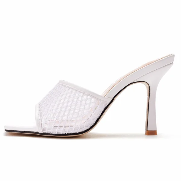 Modest / Simple Beige Casual Pierced Womens Sandals 2022 9 cm Stiletto Heels Open / Peep Toe Sandals High Heels