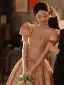 Chic / Beautiful Blushing Pink Beading Pearl Prom Dresses 2022 Ball Gown Square Neckline Puffy Short Sleeve Backless Floor-Length / Long Prom Formal Dresses